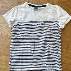 Striped White and Black Kids Short Sleeve Tee